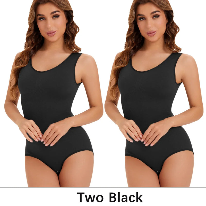 2 PCS Conjunto Shapewear Modelador Corporal Feminino - Bodysuit Emagrecedor e Corset Redutor com Controle de Barriga
