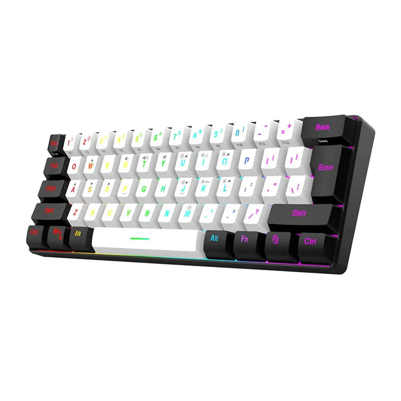 Teclado Mecânico para Jogos com Fio – 61 Teclas RGB Compacto e Leve!